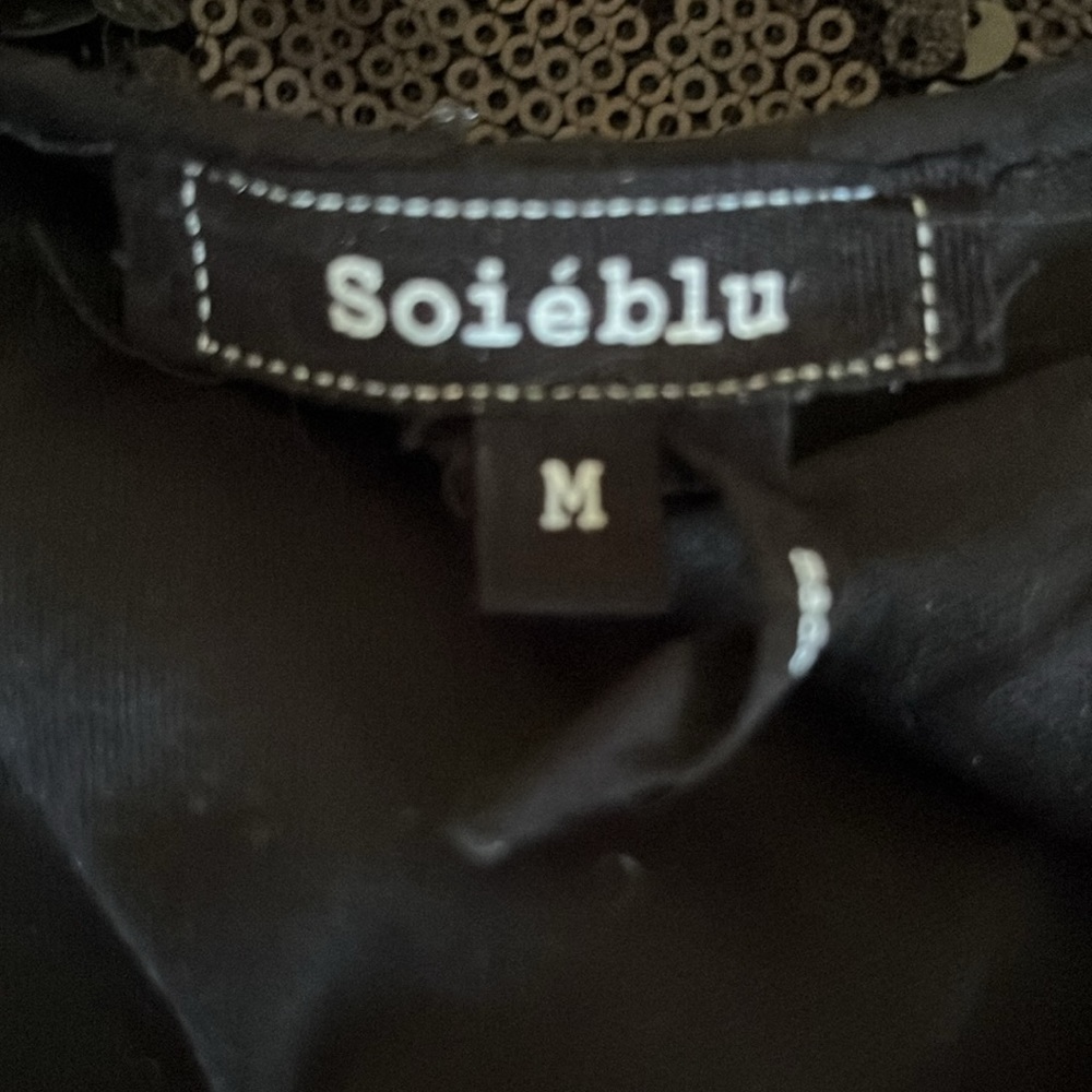 SOIEBLU Sequin Spaghetti Strap Black Mini Dress Y2K - Picture 5 of 7